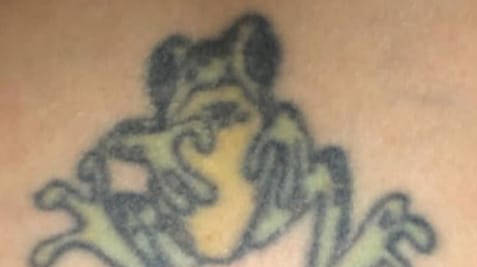 a close up of a tattoo