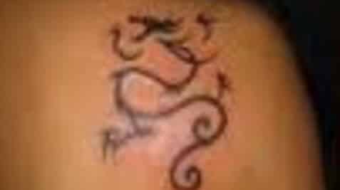 a close up of a tattoo