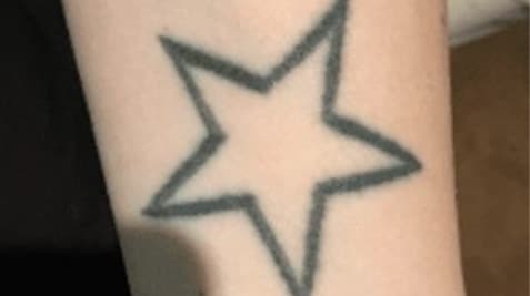 a close up of a tattoo