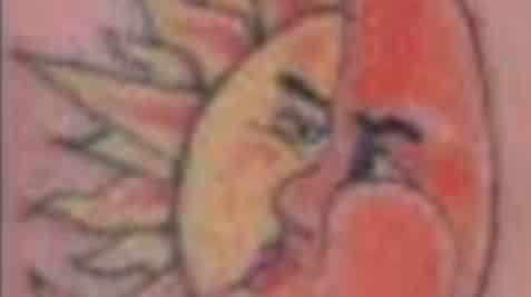 a close up of a tattoo